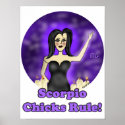 Scorpio Chicks Rule! Small Poster posters