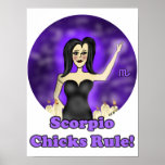 Scorpio Chicks Rule! Small Poster posters