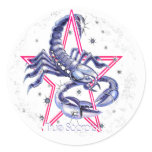 Scorpio Distressed Round Stickers
