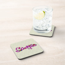 Scorpio Flowers Beverage Coaster