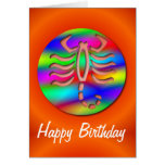 Scorpio Rainbow Colour Zodiac Scorpion Birthday cards