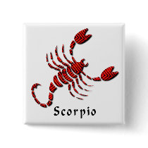 Scorpio Sign Square Pin