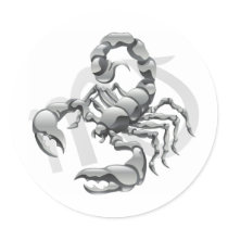 Scorpio the scorpion star or birth sign round sticker