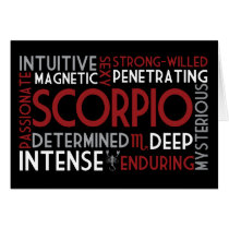 Scorpio Word Collage Card