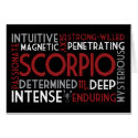Scorpio Word Collage Card