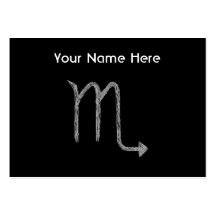Scorpio. Zodiac Astrology Sign. Black. Business Card Template