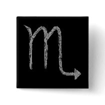 Scorpio. Zodiac Astrology Sign. Black. Buttons