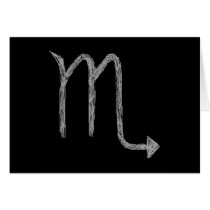 Scorpio. Zodiac Astrology Sign. Black. Greeting Cards