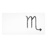 Scorpio. Zodiac Astrology Sign. Black. Custom photo cards