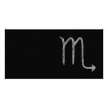 Scorpio. Zodiac Astrology Sign. Black. Custom photo cards