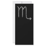Scorpio. Zodiac Astrology Sign. Black. Custom rack cards