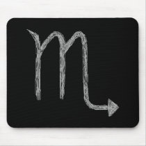 Scorpio. Zodiac Astrology Sign. Black. Mousemats