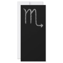 Scorpio. Zodiac Astrology Sign. Black. Full Colour Rack Card