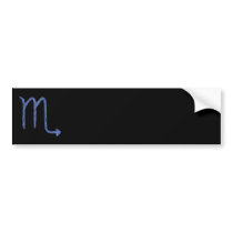 Scorpio. Zodiac Astrology Sign. Blue. Bumper Sticker