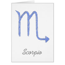 Scorpio. Zodiac Astrology Sign. Blue. Cards