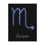 Scorpio. Zodiac Astrology Sign. Blue. Custom postcards