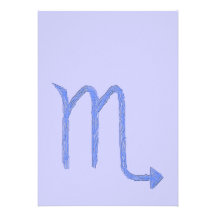 Scorpio. Zodiac Astrology Sign. Blue. Personalized Invitations