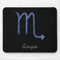 Scorpio. Zodiac Astrology Sign. Blue. Mouse Mat