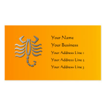 Scorpio Zodiac Star Sign In Light Silver Business Card Templates