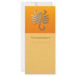 Scorpio Zodiac Star Sign Silver Orange Bookmark rack cards