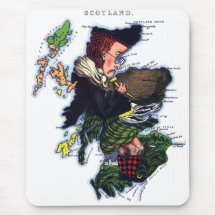 Scotland Caricature Map Mouse Pad