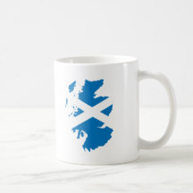 Scotland flag map coffee mugs