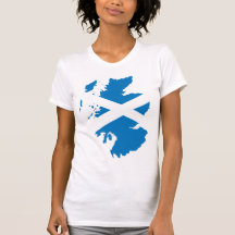 Scotland Flag Map full size T Shirt
