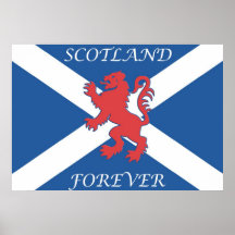 Scotland Forever Lion Rampant Flag Poster