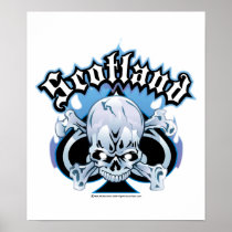 Scotland Skull and Ace Print