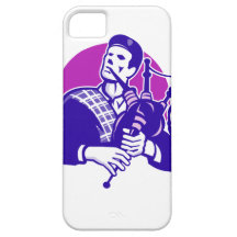 Scotsman Scottish Bagpiper Playing Bagpipes iPhone 5 Covers
