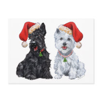 Scottie and Westie Caroling Post Cards