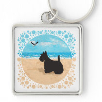Scottie at the Beach with Seagull