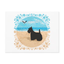 Scottie at the Beach with Seagull