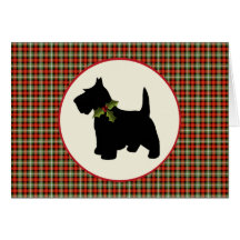Scottie Dog Scotch Plaid Christmas Greeting Cards