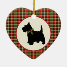 Scottie Dog Scotch Plaid Christmas Ornament
