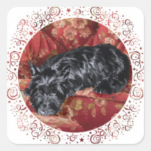 Scottie in Big Red Chair Stickers