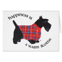 Scottie in Red & Blue Plaid Sweater Greeting Cards