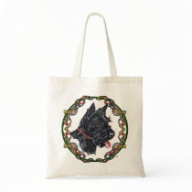 Scottie Portrait Celtic Knotwork Canvas Bags