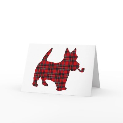 Scottie Scots Terrier Tartan Dog Greeting Card by Funkart