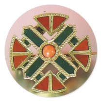 Scottish Agate Gold Jasper Pin