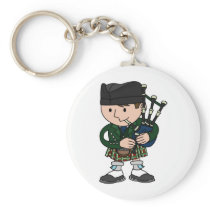Scottish bagpiper playing bagpipes keychains
