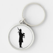 Scottish Bagpiper Silhouette Keychain
