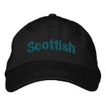 Scottish Blue Green Tartan Cap embroidered hats