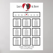 Scottish Kilt Wedding Table Seating Plan Posters