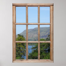 Scottish Loch View from a Window Posters