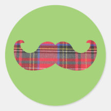 Scottish Moustache (or scottache moustache) Round Sticker
