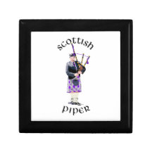Scottish Piper - Purple Plaid Trinket Box