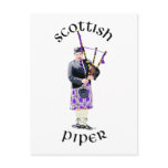 Scottish Piper - Purple Post Cards
