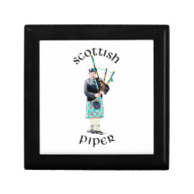 Scottish Piper - Turquoise Plaid Jewelry Box