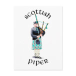 Scottish Piper - Turquoise Post Card